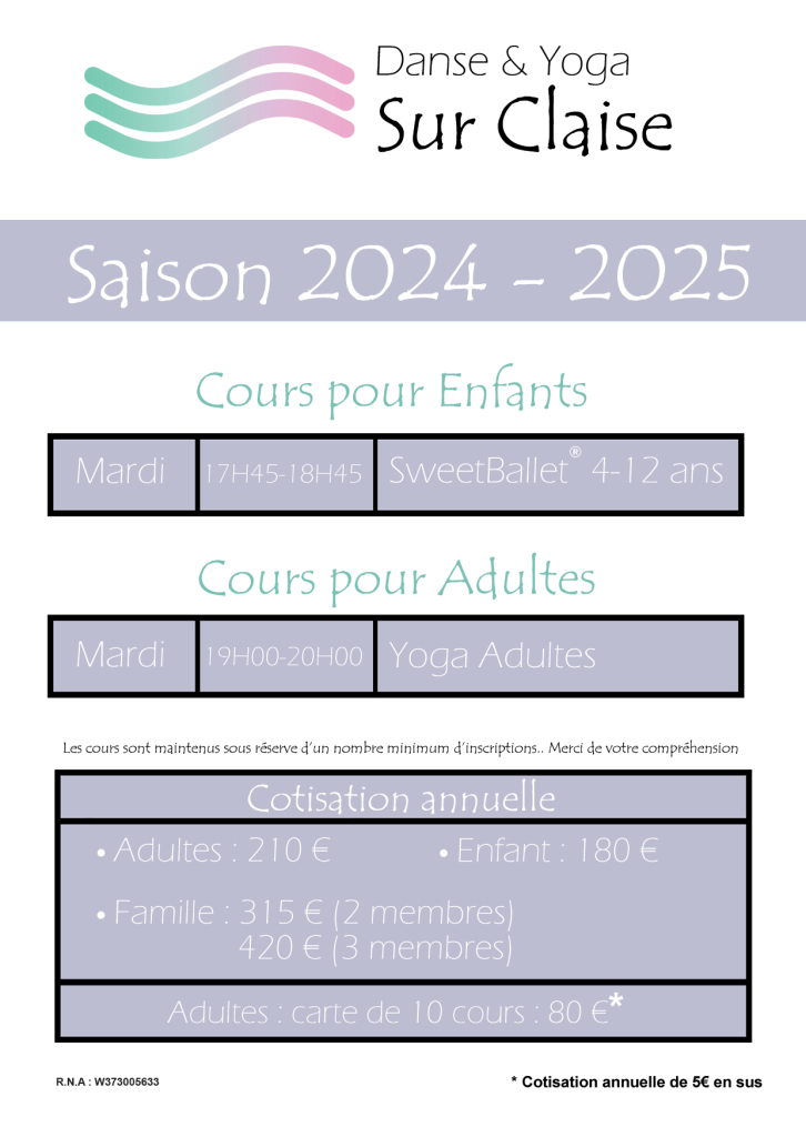 Planning Sur Claise 2024-2025